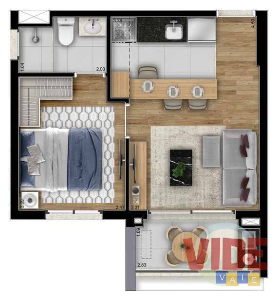 Apartamento à venda com 1 quarto, 33m² - Foto 24