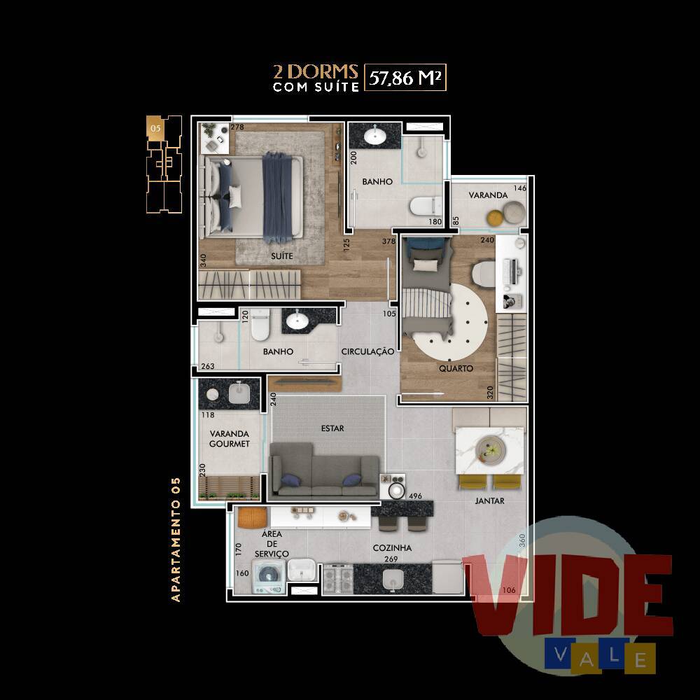 Apartamento à venda com 2 quartos, 56m² - Foto 8