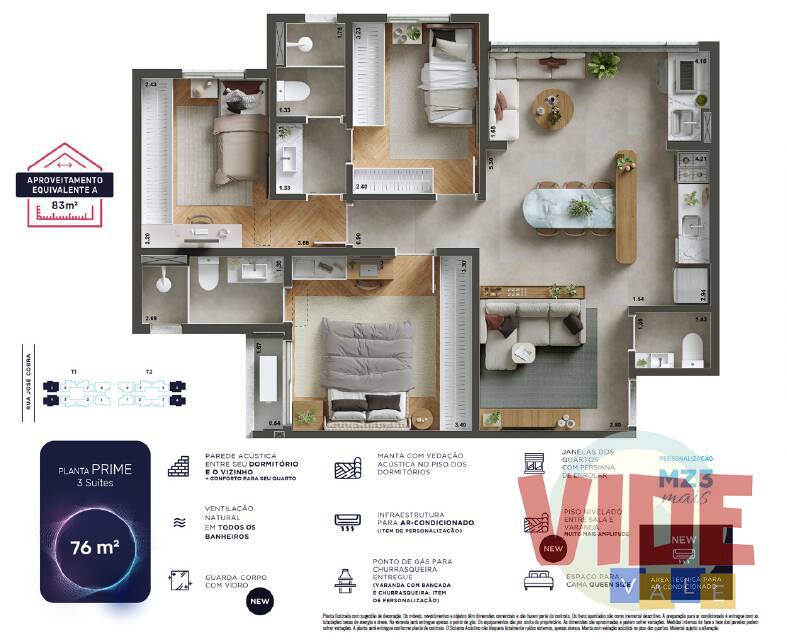 Apartamento à venda com 3 quartos, 71m² - Foto 14