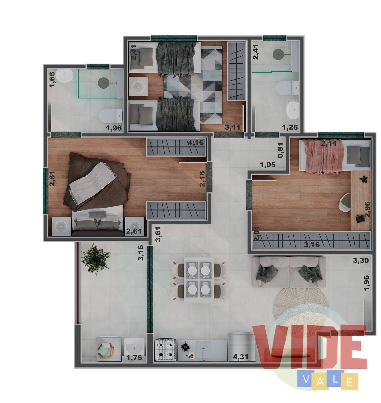 Apartamento à venda com 3 quartos, 66m² - Foto 15