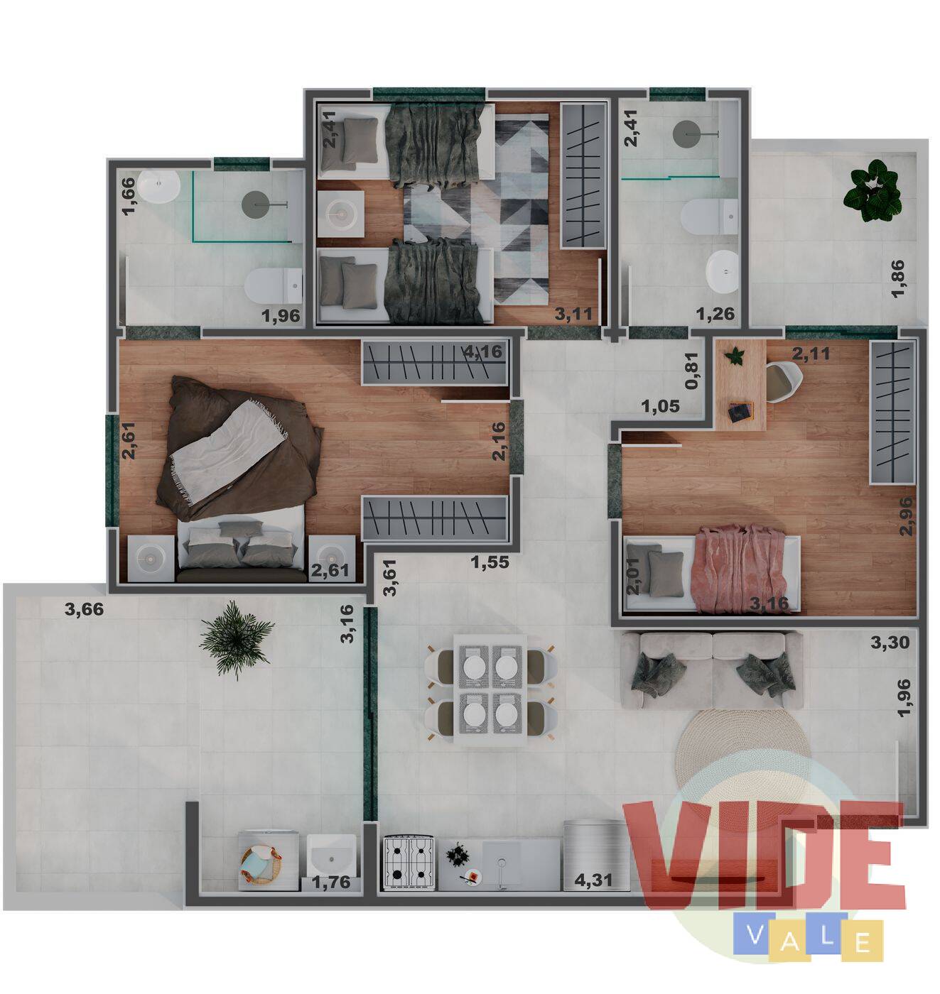 Apartamento à venda com 3 quartos, 66m² - Foto 19